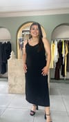 5022-Siyah Askılı Elbise