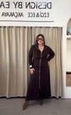 5082-Kahve Fermuarlı Elbise
