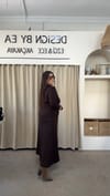 5082-Kahve Fermuarlı Elbise