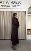 5082-Kahve Fermuarlı Elbise