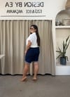 5210-Katlamalı Paça Denim Şort