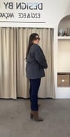 9745-Ekose Desenli Lacivert Trençkot