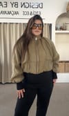 9804- Olive Bomber Ceket