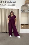 992-Burgundy Üçlü Ceketli Takım