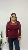Bordo TüL Bluz 