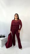 Bordo TüL Bluz 