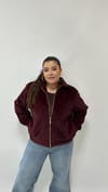 Bordo Tüylü Bomber Mont