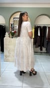 Krem Batik Desen Elbise