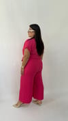 Kruvaze Yaka Pembe Dokuma Tulum 