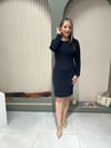Lacivert Taşlı Elbise 