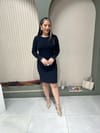 Lacivert Taşlı Elbise 