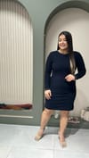 Lacivert Taşlı Elbise 