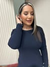Lacivert Taşlı Elbise 