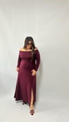 Madonna Yaka Bordo Modal Elbise
