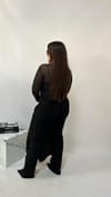 Taşlı Likralı İspanyol Siyah Jean
