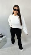 Taşlı Likralı İspanyol Siyah Jean