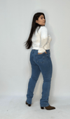 Toparlayıcı Likralı Boru Paça Jean