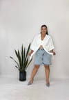 Yıkamalı Likralı Denim Şort