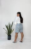 Yıkamalı Likralı Denim Şort