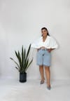Yıkamalı Likralı Denim Şort