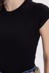 Kadın Regular Fit Klasik Kesim Bisiklet Yaka Viskon Kumaş Ultra Soft Siyah Tişört