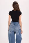 Kadın Slim Fit Dar Kesim Bisiklet Yaka Viskon Kumaş Ultra Soft Siyah Tişört