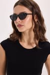Kadın Slim Fit Dar Kesim Pamuklu Likralı Bisiklet Yaka Ay Kol Siyah Tişört