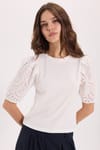 Kadın Slim Fit Dar Kesim %100 Pamuk Kısa Kollu Bisiklet Yaka Beyaz Tişört