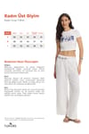 Kadın Slim Fit Dar Kesim %100 Pamuk Bisiklet Yaka Kısa Kollu Baskılı Ekru Crop Tişört