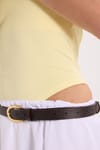 Kadın Slim Fit Dar Kesim Askılı Kare Yaka Sırtı Açık Sandy Kumaş Çıtçıtlı Sarı Body
