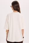 KADIN OVERSIZE YIRTMAÇLI TİŞÖRT NOA-2699