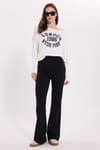 KADIN BASKILI KAYIK YAKA UZUN KOLLU CMH-12406  TİŞÖRT