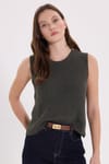 KADIN BİSİKLET YAKA KOLSUZ VLM E-331 TRİKO BLUZ