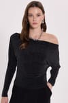 KADIN DEGAJE YAKA SİMLİ TRİKO BSM W0012658 KAZAK