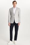 Erkek Slim Fit Mono Yaka Çift Yırtmaçlı Casual Gri Tek Ceket