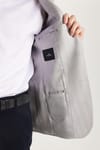 Erkek Slim Fit Mono Yaka Çift Yırtmaçlı Casual Gri Tek Ceket