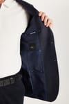 Erkek Slim Fit Mono Yaka Çift Yırtmaçlı Casual Lacivert Tek Ceket