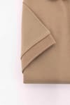 Erkek Slim Fit Dar Kesim %100 Pamuk Düz Pike Kahverengi Polo Yaka Tişört