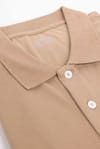 Erkek Slim Fit Dar Kesim %100 Pamuk Düz Pike Kahverengi Polo Yaka Tişört