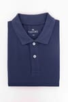 Erkek Slim Fit Dar Kesim %100 Pamuk Düz Pike Lacivert Polo Yaka Tişört
