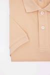Erkek Slim Fit Dar Kesim %100 Pamuk Düz Pike Bej Polo Yaka Tişört