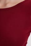 Kadın Slim Fit Dar Kesim Uzun Kollu Viskon Bordo Bluz