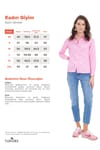 Kadın Slim Fit Dar Kesim Uzun Kollu Pamuklu Vücuda Oturan Dokulu Pembe Basic Gömlek