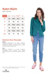 Kadın Slim Fit Dar Kesim Uzun Kollu Pamuklu Vücuda Oturan Dokulu Yeşil Basic Gömlek