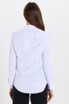 Kadın Slim Fit Dar Kesim Vucüda Oturan Uzun Kollu Gizli Düğme Detaylı Beyaz Basic Gömlek