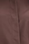 Kadın Slim Fit Dar Kesim Vucüda Oturan Uzun Kollu Gizli Düğme Detaylı Kahverengi Basic Gömlek