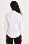 Kadın Slim Fit Dar Kesim Vücuda Oturan Uzun Kollu Beyaz Basic Gömlek
