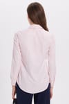 Kadın Slim Fit Dar Kesim Vücuda Oturan Uzun Kollu Pembe Basic Gömlek