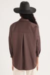 Kadın Oversize Rahat Kesim Spor Yaka Uzun Kollu Basic Düz Gömlek