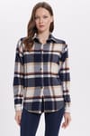 Kadın Oversize Geniş Kesim Oduncu Ekose Gömlek